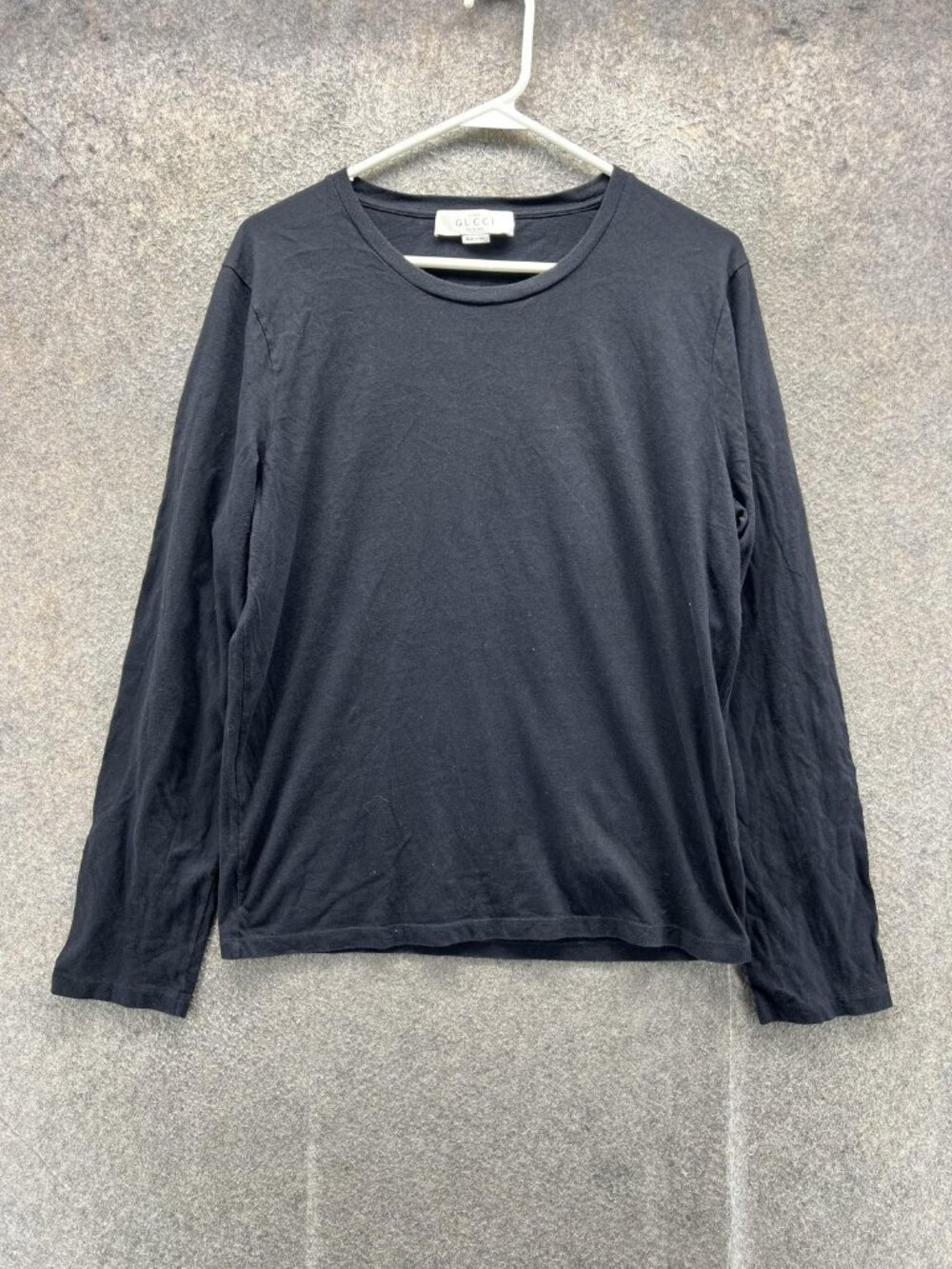 Gucci Shirt Mens Medium Black Uniform Long Sleeve Tee Made In Italy Jersey